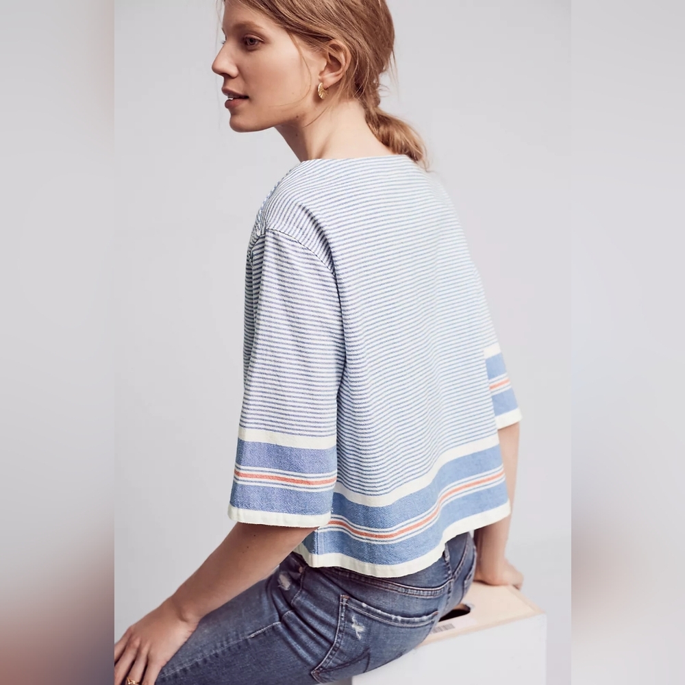Anthropologie Maeve Sullivan Stripe Top Size XS - Picture 3 of 9